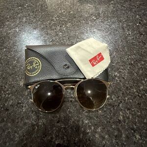 Ray-Ban Gold and Brown Sunglasses